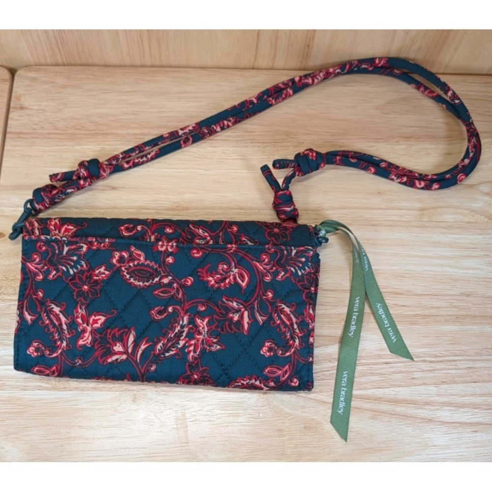 Vera Bradley Quilted Crossbody Wallet Floral Shoulder Bag Small Purse